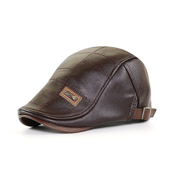 Skórzany beret retro | Styl vintage z nutą elegancji