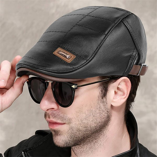 Skórzany beret retro | Styl vintage z nutą elegancji