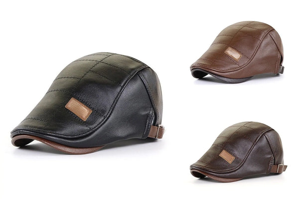 Skórzany beret retro | Styl vintage z nutą elegancji