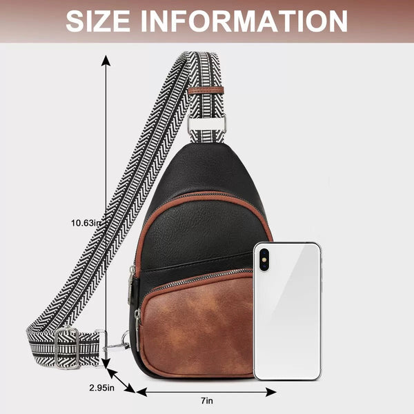 Regulowana skórzana torebka damska typu crossbody