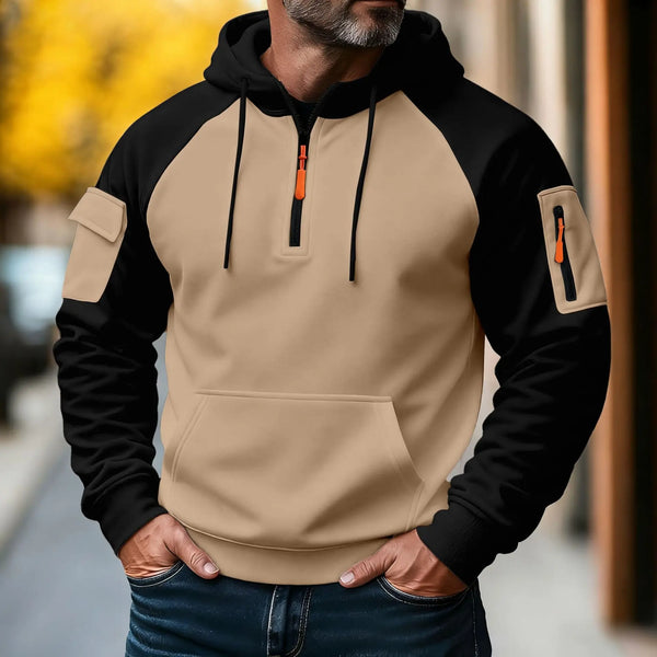 Bluza Z Kapturem I Półzamkiem Dla Mężczyzn