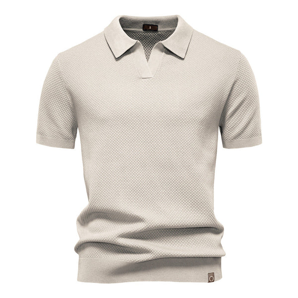 Elegance Polo | Poloshirt z otwartym kołnierzykiem i lekką strukturą