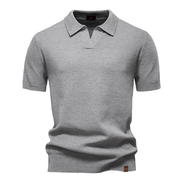 Elegance Polo | Poloshirt z otwartym kołnierzykiem i lekką strukturą