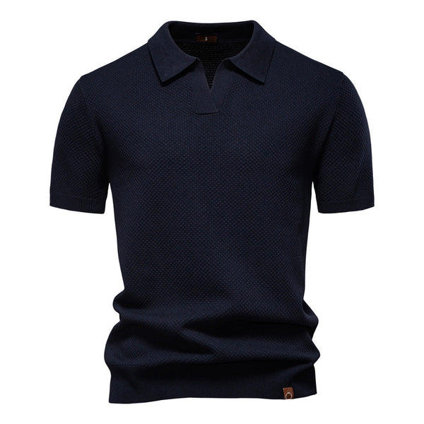 Elegance Polo | Poloshirt z otwartym kołnierzykiem i lekką strukturą
