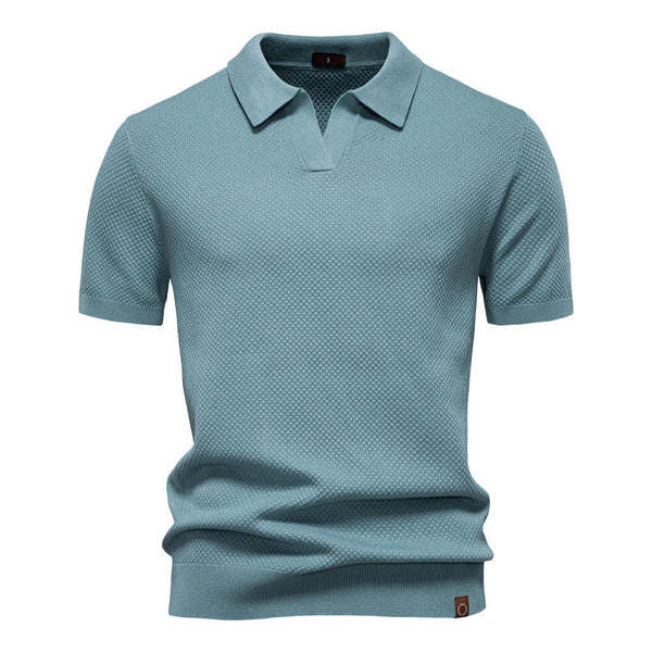 Elegance Polo | Poloshirt z otwartym kołnierzykiem i lekką strukturą