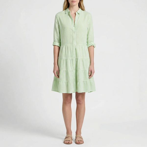 Luźna Sukienka Koszulowa Z Kołnierzykiem