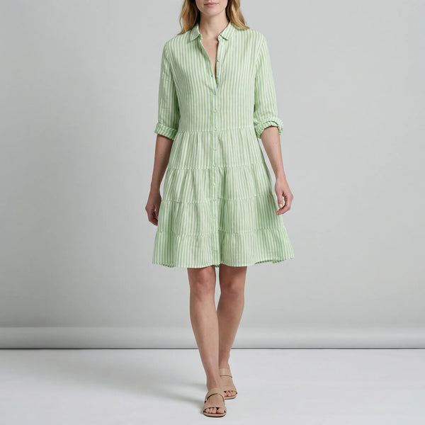 Luźna Sukienka Koszulowa Z Kołnierzykiem