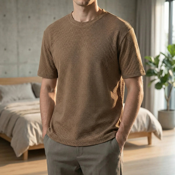 Oddychający T-Shirt Z Fakturą Waflową