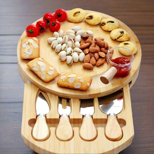Deska Smaku | Bambusowy zestaw do serów z nożami