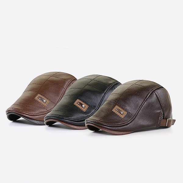 Skórzany beret retro | Styl vintage z nutą elegancji