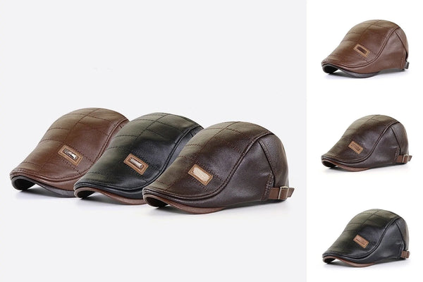 Skórzany beret retro | Styl vintage z nutą elegancji