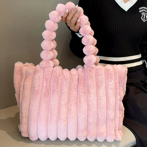 Duża pluszowa torebka na ramię dla kobiet - stylowa i pojemna