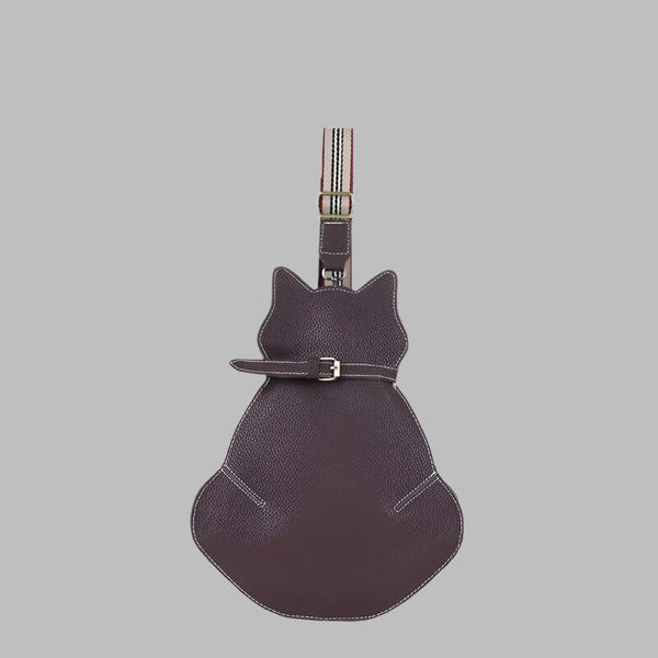 Kotowa torebka damska crossbody z regulowanym paskiem na ramię