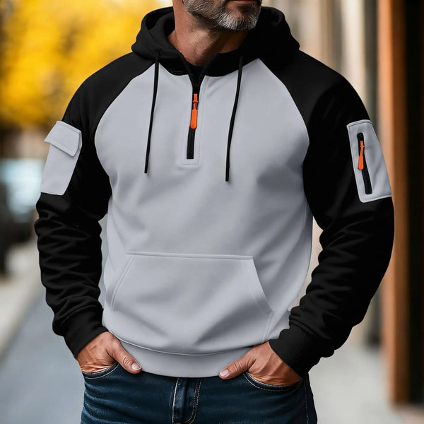 Bluza Z Kapturem I Półzamkiem Dla Mężczyzn