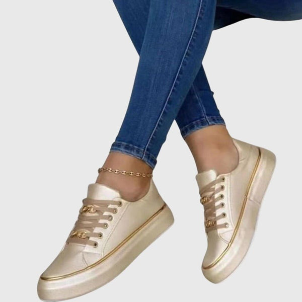 Damskie Sneakersy Ze Złotymi Detalami