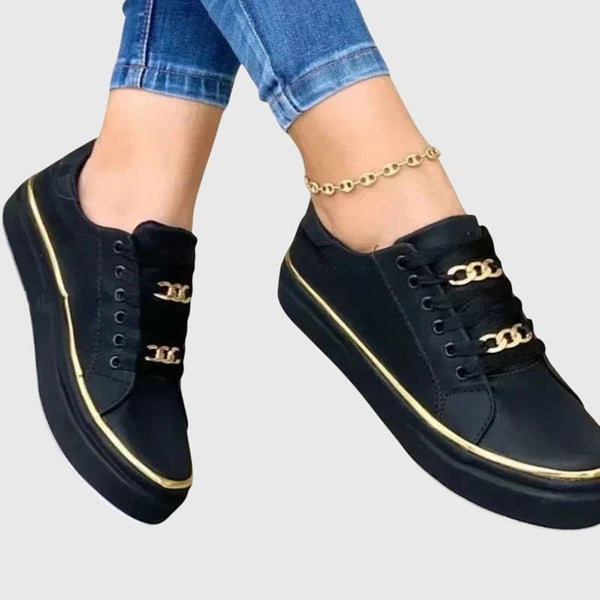 Damskie Sneakersy Ze Złotymi Detalami