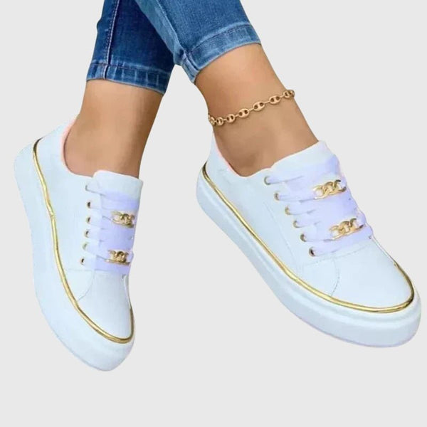 Damskie Sneakersy Ze Złotymi Detalami