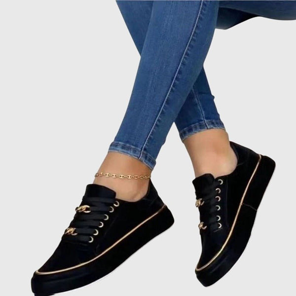 Damskie Sneakersy Ze Złotymi Detalami