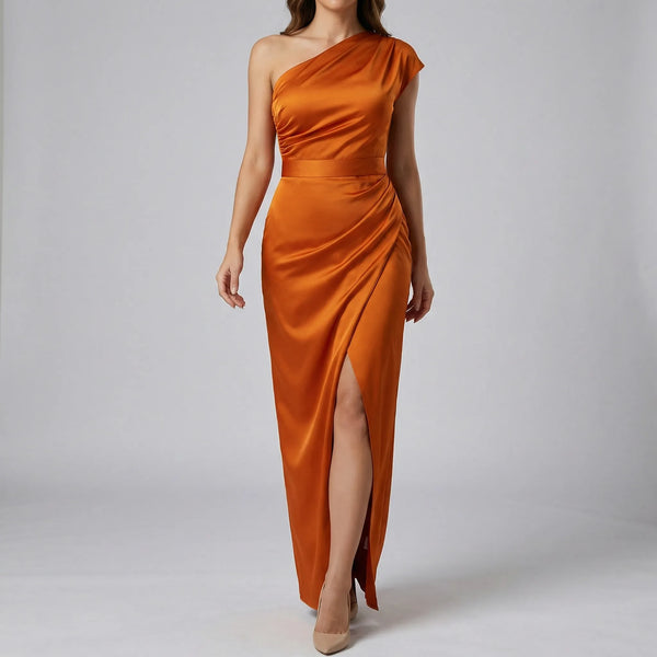 Długa Sukienka Wieczorowa Na Jedno Ramię