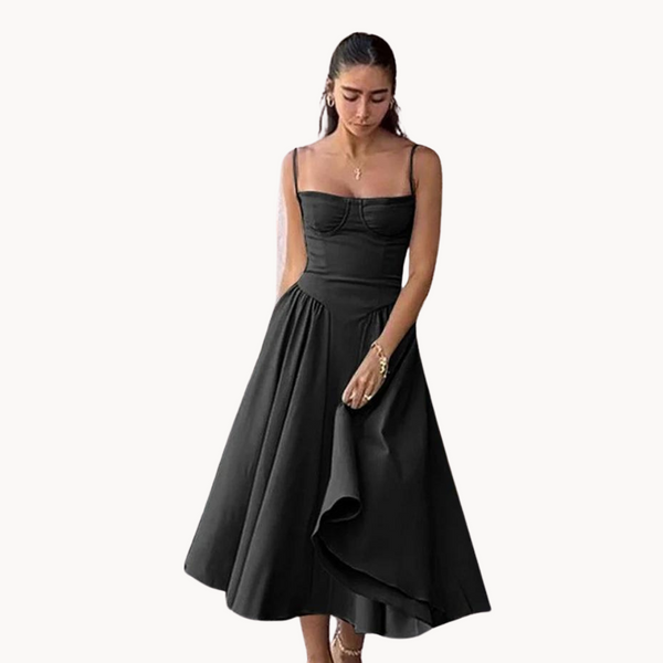 Letnia Sukienka Midi Na Ramiączkach