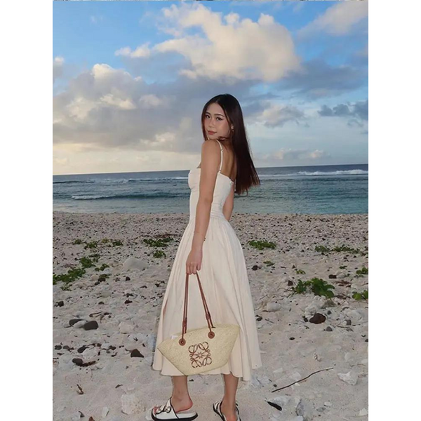 Letnia Sukienka Midi Na Ramiączkach