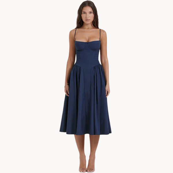 Letnia Sukienka Midi Na Ramiączkach