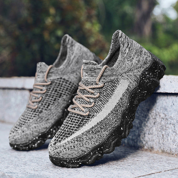 Oddychające Sneakersy Z Dzianinową Cholewką