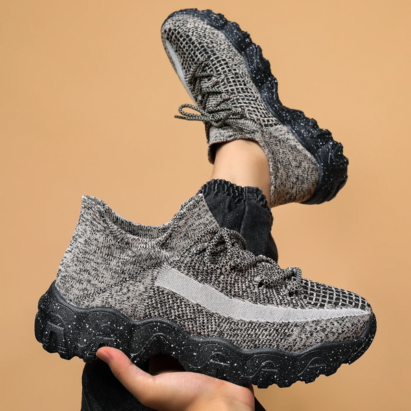 Oddychające Sneakersy Z Dzianinową Cholewką