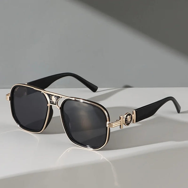 Okulary przeciwsłoneczne damskie | Zielone aviator ze złotą oprawką