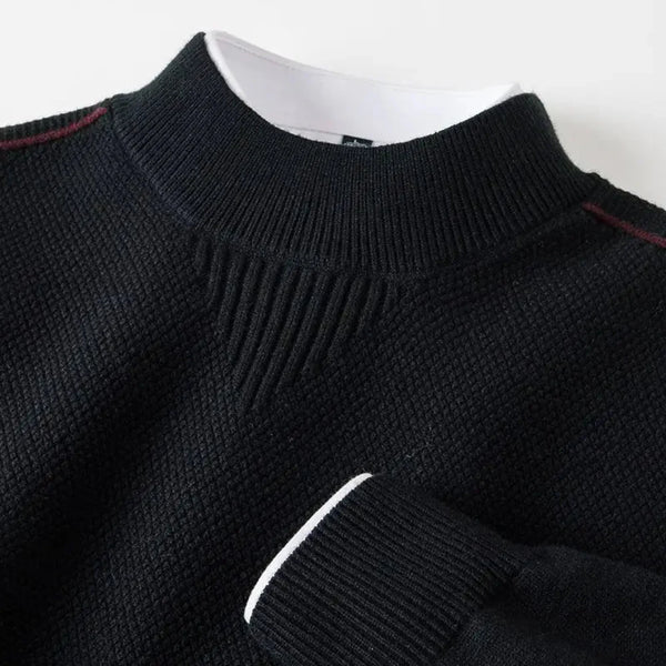 Sweter Z Fakturowanym Splotem I Golfem