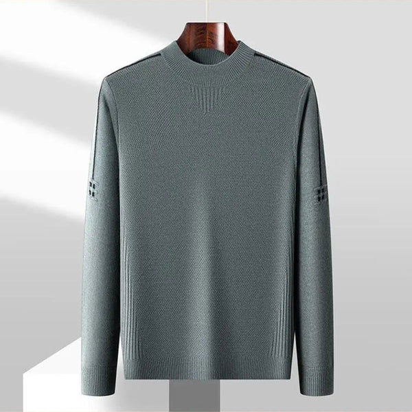 Sweter Z Fakturowanym Splotem I Golfem