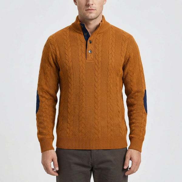 Sweter Z Warkoczowym Wzorem I Stójką