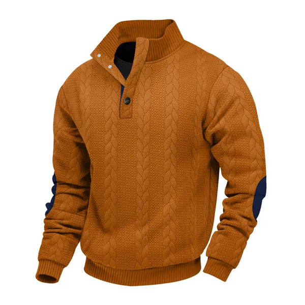 Sweter Z Warkoczowym Wzorem I Stójką
