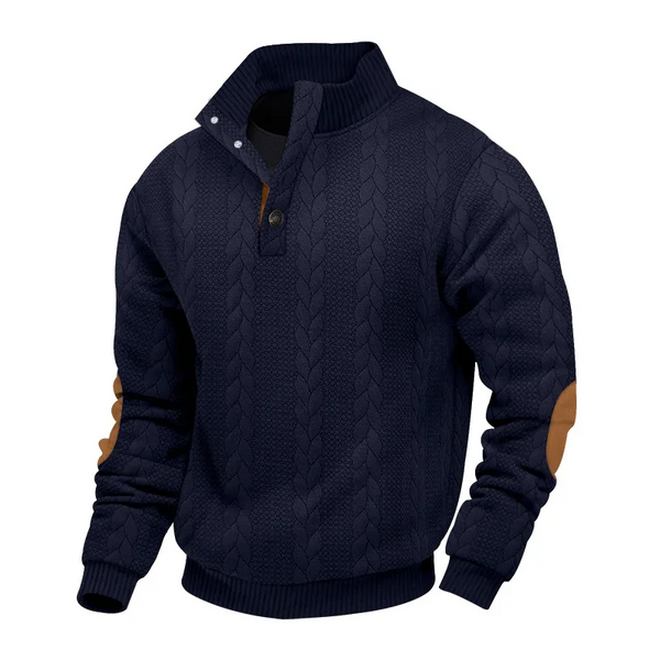 Sweter Z Warkoczowym Wzorem I Stójką